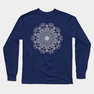 Eclectic White Mandala Pattern Design Long Sleeve T-Shirt